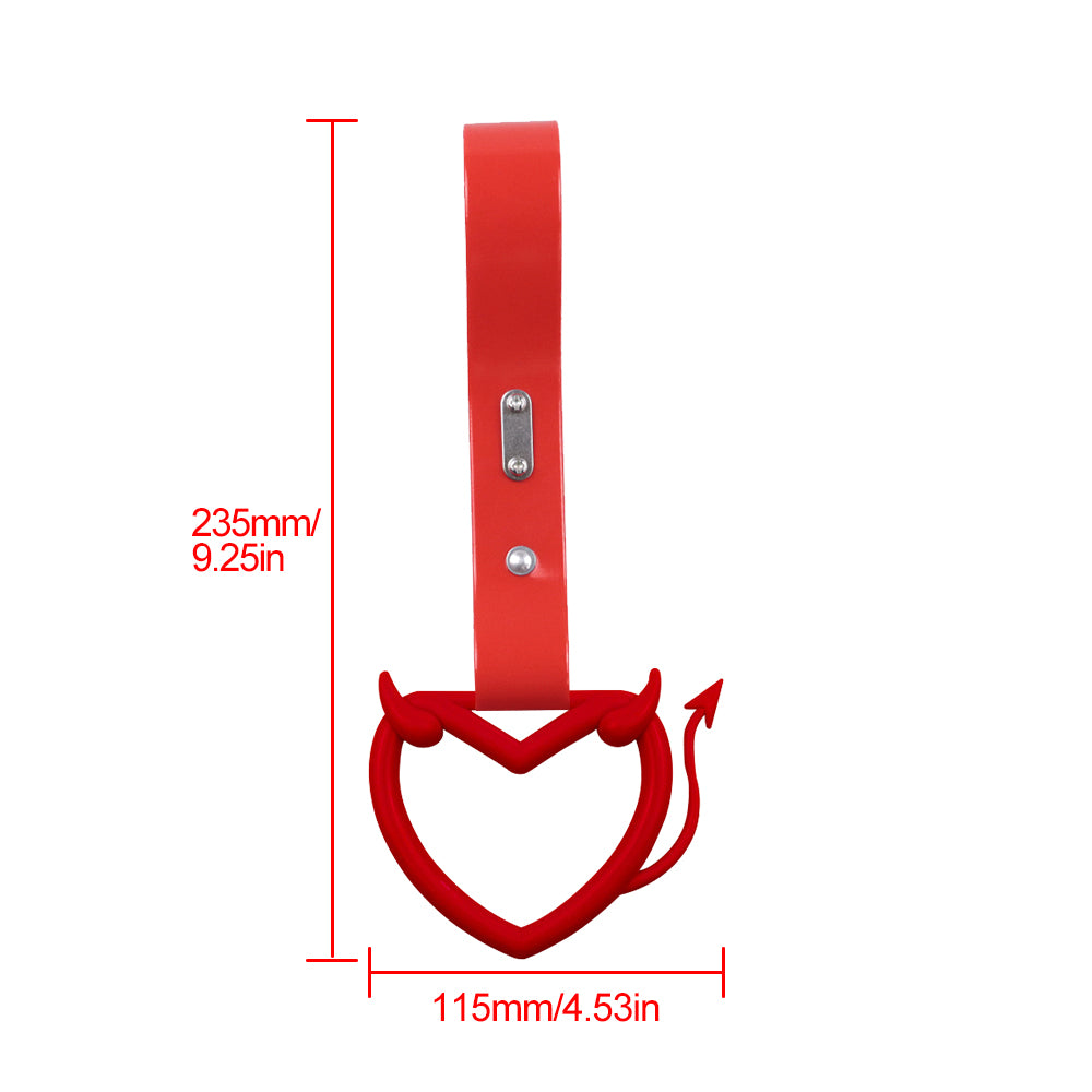 Brand New Devil Love Heart Red JDM TSURIKAWA Ring Subway Train Bus Handle Red Strap Charm Drift