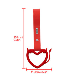 Brand New Devil Love Heart Red JDM TSURIKAWA Ring Subway Train Bus Handle Red Strap Charm Drift