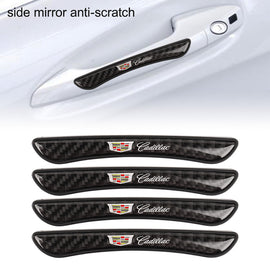 Brand New 4PCS Cadillac Real Carbon Fiber Anti Scratch Badge Car Door Handle Cover Trim