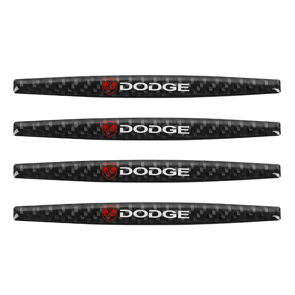 Brand New 4PCS Dodge Real Carbon Fiber Anti Scratch Badge Car Door Handle Cover Trim