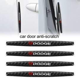 Brand New 4PCS Dodge Real Carbon Fiber Anti Scratch Badge Car Door Handle Cover Trim