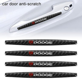 Brand New 4PCS Dodge Real Carbon Fiber Anti Scratch Badge Car Door Handle Cover Trim
