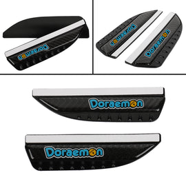 Brand New 2PCS Universal Doraemon Carbon Fiber Rear View Side Mirror Visor Shade Rain Shield Water Guard