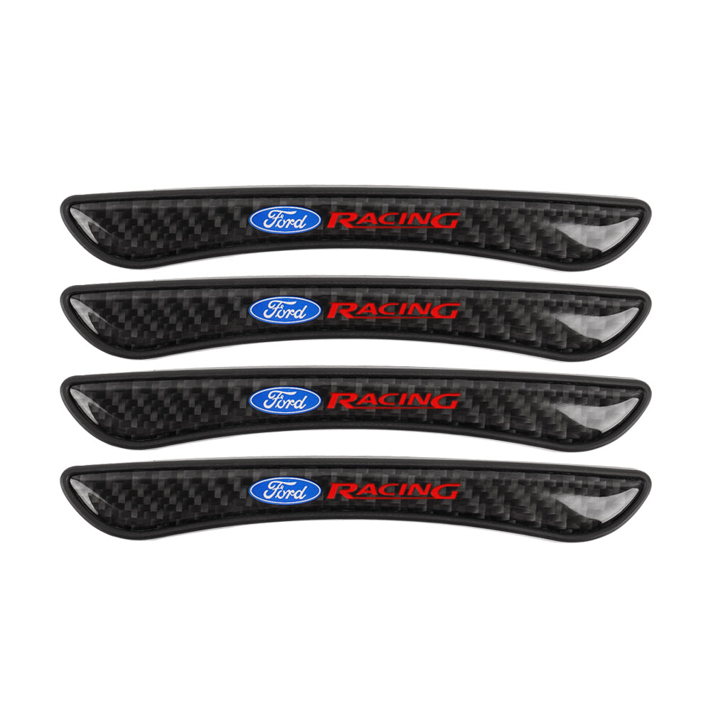 Brand New 4PCS Ford Racing Real Carbon Fiber Anti Scratch Badge Car Door Handle Cover Trim