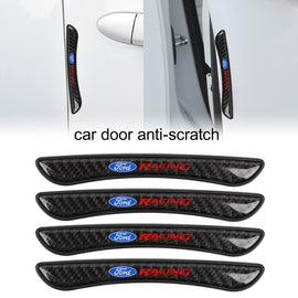 Brand New 4PCS Ford Racing Real Carbon Fiber Anti Scratch Badge Car Door Handle Cover Trim