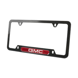 Brand New Universal 1PCS GMC Carbon Fiber Look Metal License Plate Frame