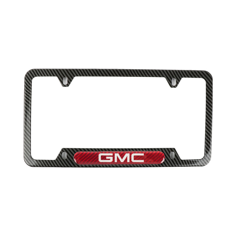 Brand New Universal 1PCS GMC Carbon Fiber Look Metal License Plate Frame