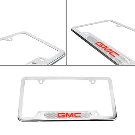 Brand New Universal 1PCS GMC Chrome Metal License Plate Frame