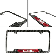 Load image into Gallery viewer, Brand New Universal 1PCS GMC Carbon Fiber Look Metal License Plate Frame