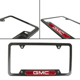 Brand New Universal 1PCS GMC Carbon Fiber Look Metal License Plate Frame