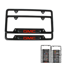 Load image into Gallery viewer, Brand New Universal 2PCS GMC Carbon Fiber Look Metal License Plate Frame
