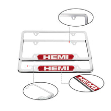 Load image into Gallery viewer, Brand New Universal 2PCS HEMI Chrome Metal License Plate Frame