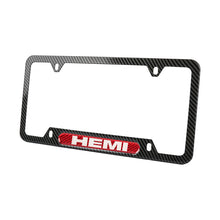 Load image into Gallery viewer, Brand New Universal 2PCS HEMI Carbon Fiber Look Metal License Plate Frame