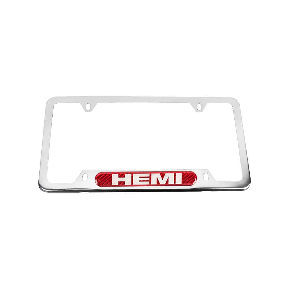 Brand New Universal 1PCS HEMI Chrome Metal License Plate Frame