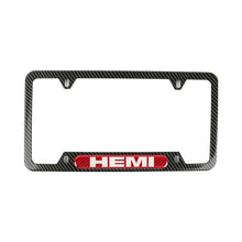 Load image into Gallery viewer, Brand New Universal 2PCS HEMI Carbon Fiber Look Metal License Plate Frame