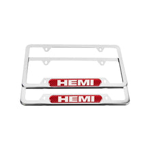 Load image into Gallery viewer, Brand New Universal 2PCS HEMI Chrome Metal License Plate Frame