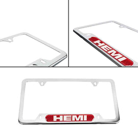 Brand New Universal 1PCS HEMI Chrome Metal License Plate Frame