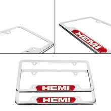 Load image into Gallery viewer, Brand New Universal 2PCS HEMI Chrome Metal License Plate Frame