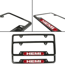 Load image into Gallery viewer, Brand New Universal 2PCS HEMI Carbon Fiber Look Metal License Plate Frame