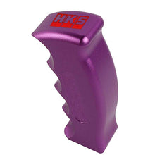 Load image into Gallery viewer, Brand New HKS Universal Purple Aluminum Slotted Pistol Grip Handle Manual Gear Shift Knob Shifter M8 M10 M12