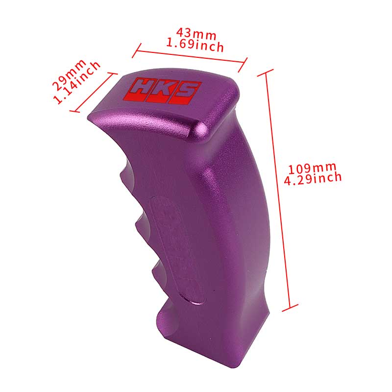Brand New HKS Universal Purple Aluminum Slotted Pistol Grip Handle Manual Gear Shift Knob Shifter M8 M10 M12