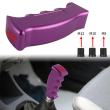 Load image into Gallery viewer, Brand New HKS Universal Purple Aluminum Slotted Pistol Grip Handle Manual Gear Shift Knob Shifter M8 M10 M12