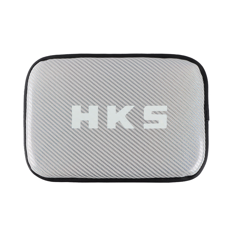 BRAND NEW UNIVERSAL HKS CARBON FIBER SILVER Car Center Console Armrest Cushion Mat Pad Cover