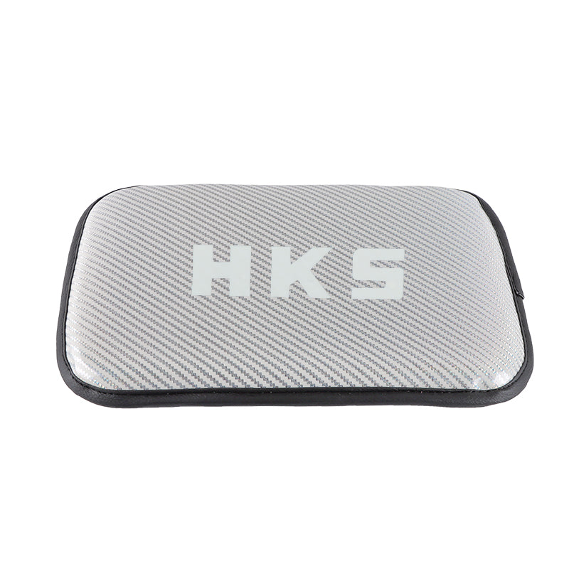 BRAND NEW UNIVERSAL HKS CARBON FIBER SILVER Car Center Console Armrest Cushion Mat Pad Cover
