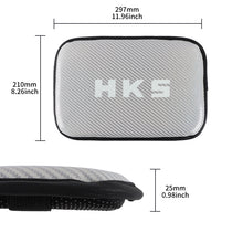 Load image into Gallery viewer, BRAND NEW UNIVERSAL HKS CARBON FIBER SILVER Car Center Console Armrest Cushion Mat Pad Cover