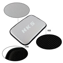 Load image into Gallery viewer, BRAND NEW UNIVERSAL HKS CARBON FIBER SILVER Car Center Console Armrest Cushion Mat Pad Cover