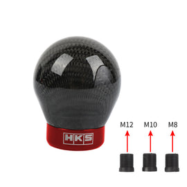 Brand New HKS Universal Real Carbon Fiber Round Ball Manual Car Racing Gear Shift Knob Shifter M12 M10 M8