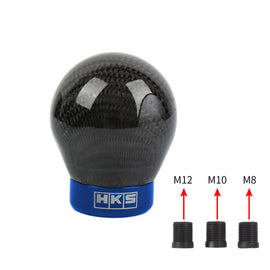 Brand New HKS Universal Real Carbon Fiber Round Ball Manual Car Racing Gear Shift Knob Shifter M12 M10 M8