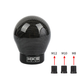 Brand New HKS Universal Real Carbon Fiber Round Ball Manual Car Racing Gear Shift Knob Shifter M12 M10 M8