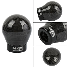 Brand New HKS Universal Real Carbon Fiber Round Ball Manual Car Racing Gear Shift Knob Shifter M12 M10 M8