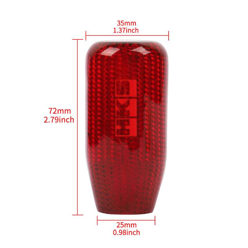 Brand New Universal V5 HKS Red Real Carbon Fiber Car Gear Stick Shift Knob For MT Manual M12 M10 M8