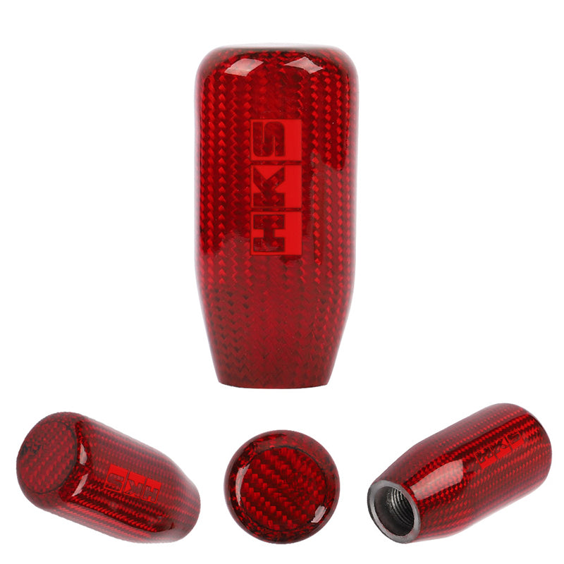 Brand New Universal V5 HKS Red Real Carbon Fiber Car Gear Stick Shift Knob For MT Manual M12 M10 M8