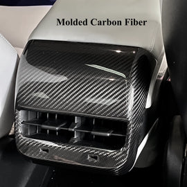 Brand New 2017-2024 Tesla Model 3 & Y Real Carbon Fiber Rear Backseat A/C Vent Cover Trim