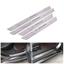 Load image into Gallery viewer, Brand New 4PCS Universal Cadillac Real Carbon Fiber Silver Car Door Scuff Sill Cover Panel Step Protector