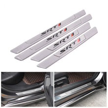Load image into Gallery viewer, Brand New 4PCS Universal SRT Real Carbon Fiber Silver Car Door Scuff Sill Cover Panel Step Protector