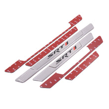 Load image into Gallery viewer, Brand New 4PCS Universal SRT Real Carbon Fiber Silver Car Door Scuff Sill Cover Panel Step Protector
