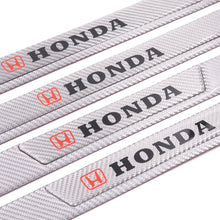 Load image into Gallery viewer, Brand New 4PCS Universal Honda Real Carbon Fiber Silver Car Door Scuff Sill Cover Panel Step Protector
