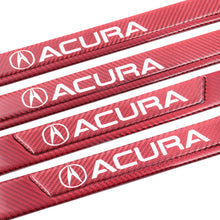 Load image into Gallery viewer, Brand New 4PCS Universal Acura Real Carbon Fiber Red Car Door Scuff Sill Cover Panel Step Protector