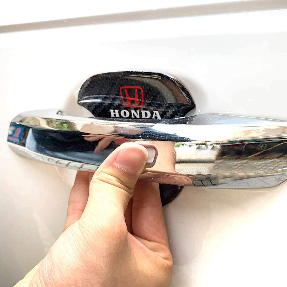 BRAND NEW UNIVERSAL 2PCS HONDA REAL CARBON FIBER ANTI-SCRATCH DOOR HANDLE PROTECTOR