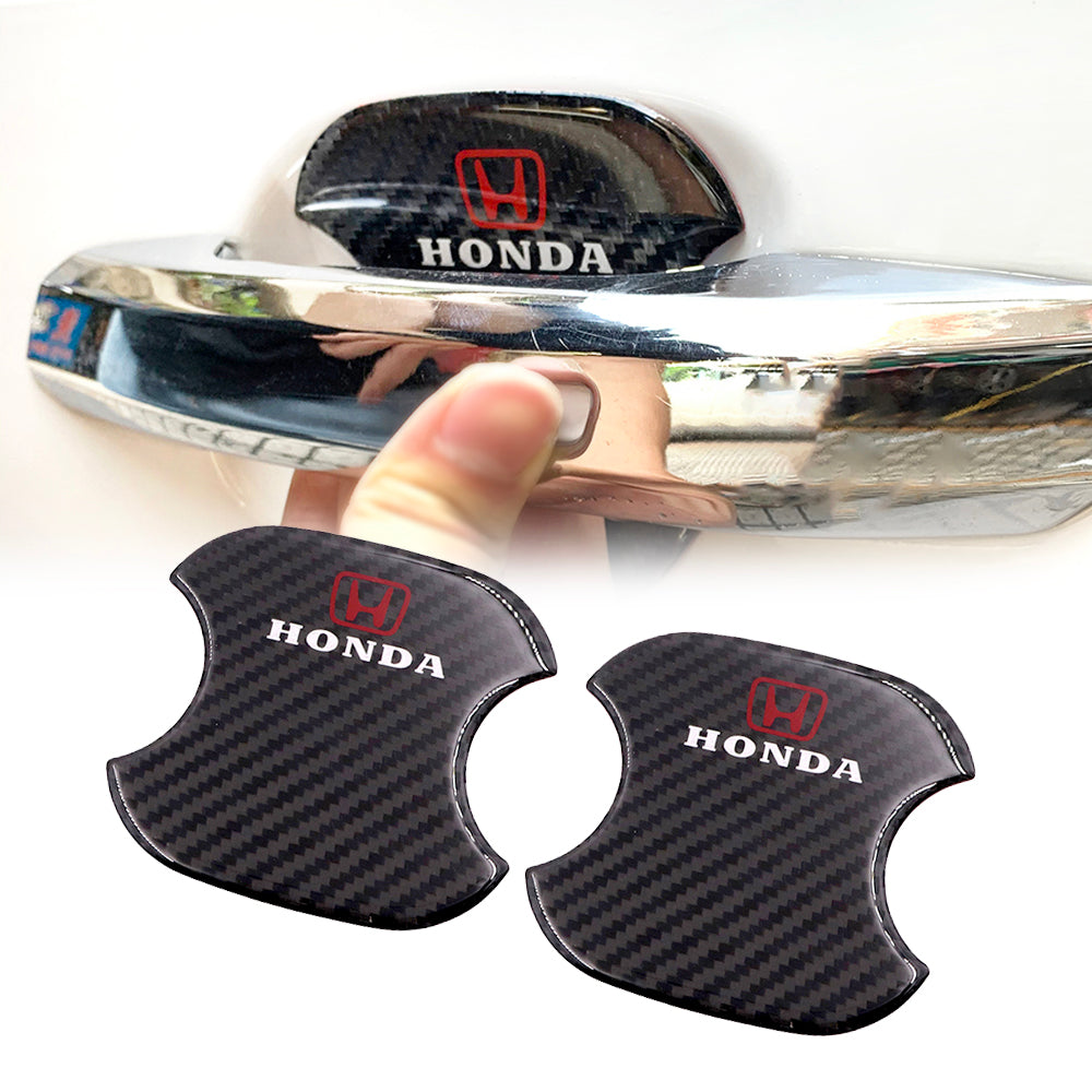 BRAND NEW UNIVERSAL 2PCS HONDA REAL CARBON FIBER ANTI-SCRATCH DOOR HANDLE PROTECTOR