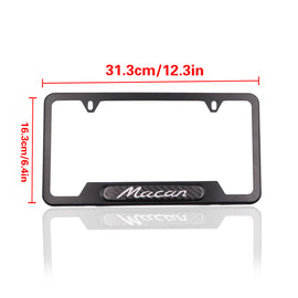 Brand New Universal 1PCS Porsche Macan Black Metal License Plate Frame