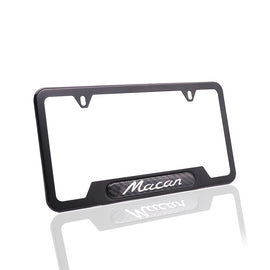 Brand New Universal 1PCS Porsche Macan Black Metal License Plate Frame
