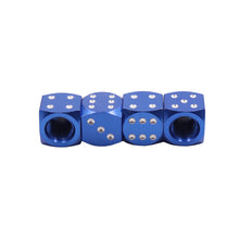 Load image into Gallery viewer, Brand New 4PCS Blue Dice Tire/Wheel Stem Air Valve CAPS Covers Set Universal Fitment