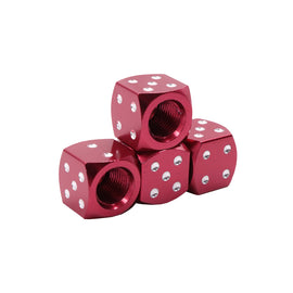 Brand New 4PCS Red Dice Tire/Wheel Stem Air Valve CAPS Covers Set Universal Fitment