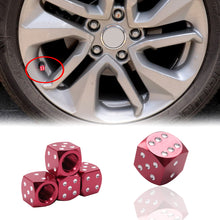 Load image into Gallery viewer, Brand New 4PCS Red Dice Tire/Wheel Stem Air Valve CAPS Covers Set Universal Fitment