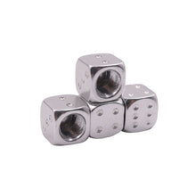 Load image into Gallery viewer, Brand New 4PCS Silver Dice Tire/Wheel Stem Air Valve CAPS Covers Set Universal Fitment